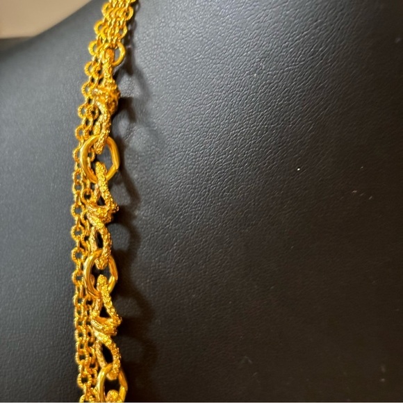 Trifari vintage gold tone super long necklace - Picture 4 of 7